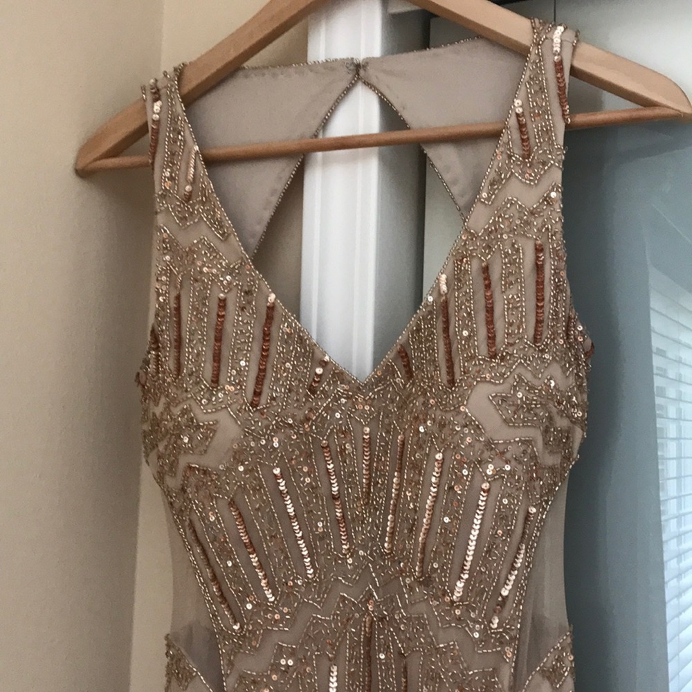 Adrianna Papell Gold Embellished Gown
